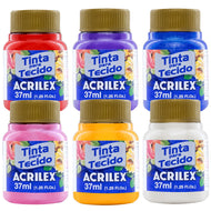Tinta para Tecido Acrilex Metalica 37ml