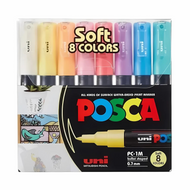 Estojo Caneta Posca Pc-1m Ponta Extra Fina 0.7Mm com 8 Cores Soft