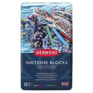 Estojo Giz Aquarelável Inktense Blocks com 12 Cores - Derwent