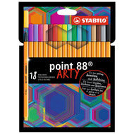 Estojo de Caneta Multiuso Point 88 Extrafina Stabilo 0.4Mm Arty com 18 Cores