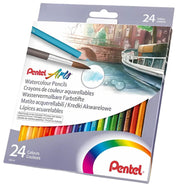 Estojo Lápis de Cor Arts Pentel com 24 Cores Aquareláveis