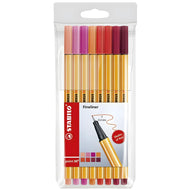 Estojo de Caneta Multiuso Point 88 Extrafina Stabilo 0.4Mm com 08 Cores Tons de Vermelho