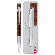 Caneta Esferográfica 849 Caran D'ache Popline com Estojo de Lata Chocolate