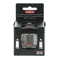 Apontador Elétrico a Pilha com 2 Furos e Depósito - Derwent