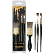 Kit Pincel Óleo da Vinci Isi Carolina Signature Edition com 4 Unidades - Linha Profissional para Pintura em Óleo