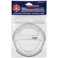 Transferidor Trident de Acrílico com Escala 360° Graus 12 Cm - 8312