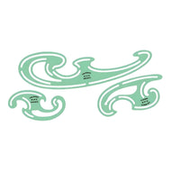 Curva Francesa Acrílico Azul Trident Jogo com 3 Peças - Modelos Burmester D-14 para Desenho Técnico