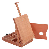 Estojo Cavalete Trident Compacto para Pintura - Madeira Nobre com Paleta e Inclinação Ajustável - Modelo 12504