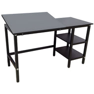 Escrivaninha Trident Multifuncional com Tampo Liso Inclinável e Estante - Acabamento Preto (Black)