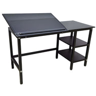 Escrivaninha Trident Multifuncional com Tampo Inclinável e Régua Paralela 80cm - Acabamento Preto