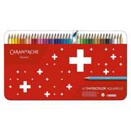 Estojo de Lápis de Cor Caran D'ache Swissmade Aquarelável com 40 Cores