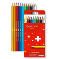 Estojo de Lápis de Cor Caran D'ache Swissmade Permanente com 12 Cores