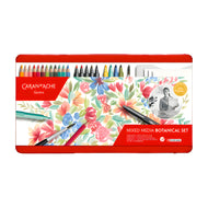 Estojo de Desenho Caran D'ache Mixed Media Botanical com 35 Peças