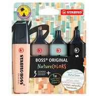 Estojo Marca Texto Boss Stabilo 5.0Mm Nature Colors com 04 Cores - 57410