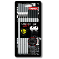 Estojo de Caneta Multiuso Creative Tips Arty Graduado Stabilo com 10 Unidades Cinza e Preto