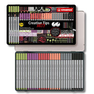 Caneta Multiuso Stabilo Creative Tips Arty Graduado Estojo em Lata com 30 Cores Pastel
