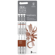 Kit Caneta Nanquim Fineliner Winsor & Newton Sepia com 3 Unidades