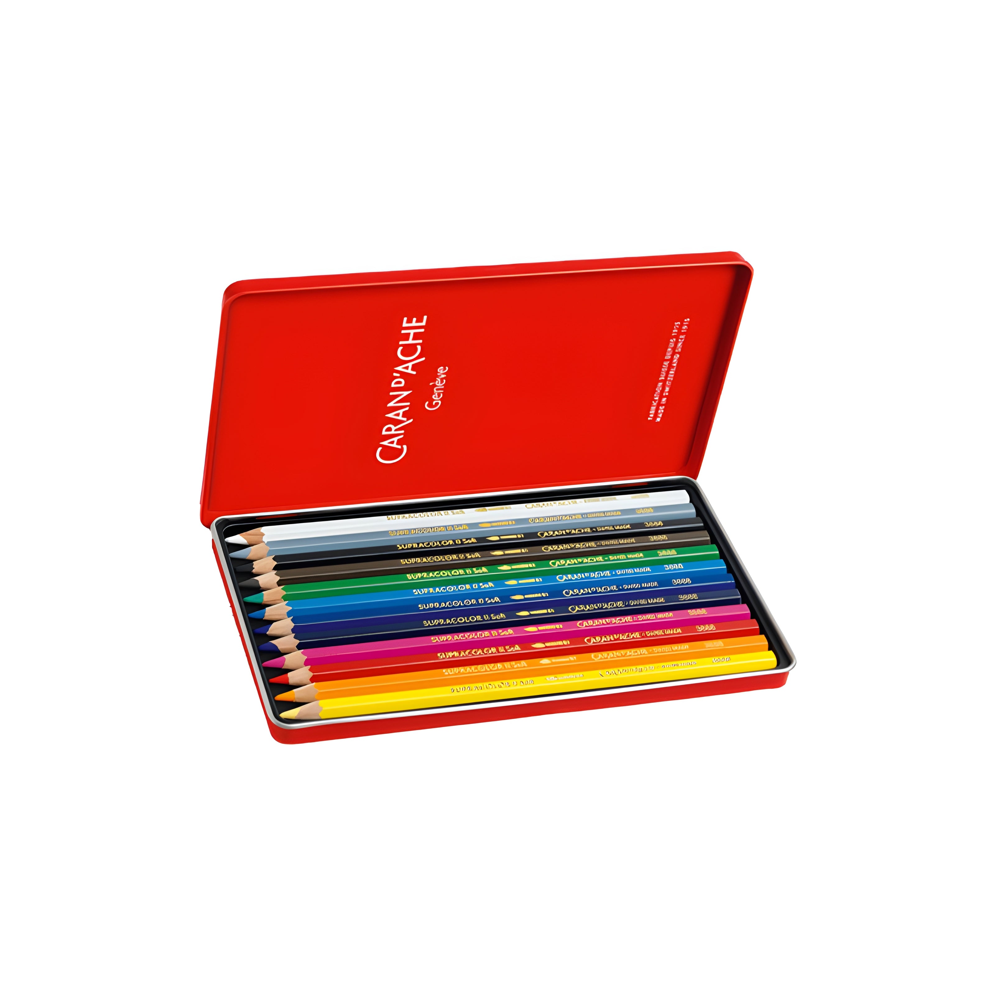 Estojo Lápis de Cor Supracolor Caran D'ache Aquarelável com 12