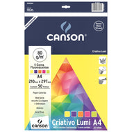 Bloco Colorido Criativo Lumi Canson 75/m² A4 210 x 297 mm com 50 Folhas e 5 cores - 66667162