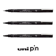 Caneta Técnica Ponta Fina Pin Fine Line Preto Chisel Uniball