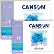 Bloco Canson Montval Aquarela 270 g/m² 12 Folhas Branco