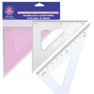 Esquadro Acrílico Desetec com Escala Trident