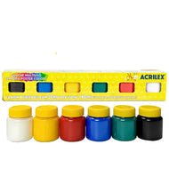 Estojo Tinta Tempera Guache Acrilex Poster Colors com 6 Cores