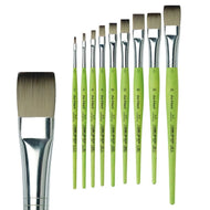 Pincel da Vinci Fit Sintético Chato Cabo Longo Série 374