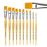 Pincel da Vinci Junior Bristle Sintético Chato Cabo Longo Série 304