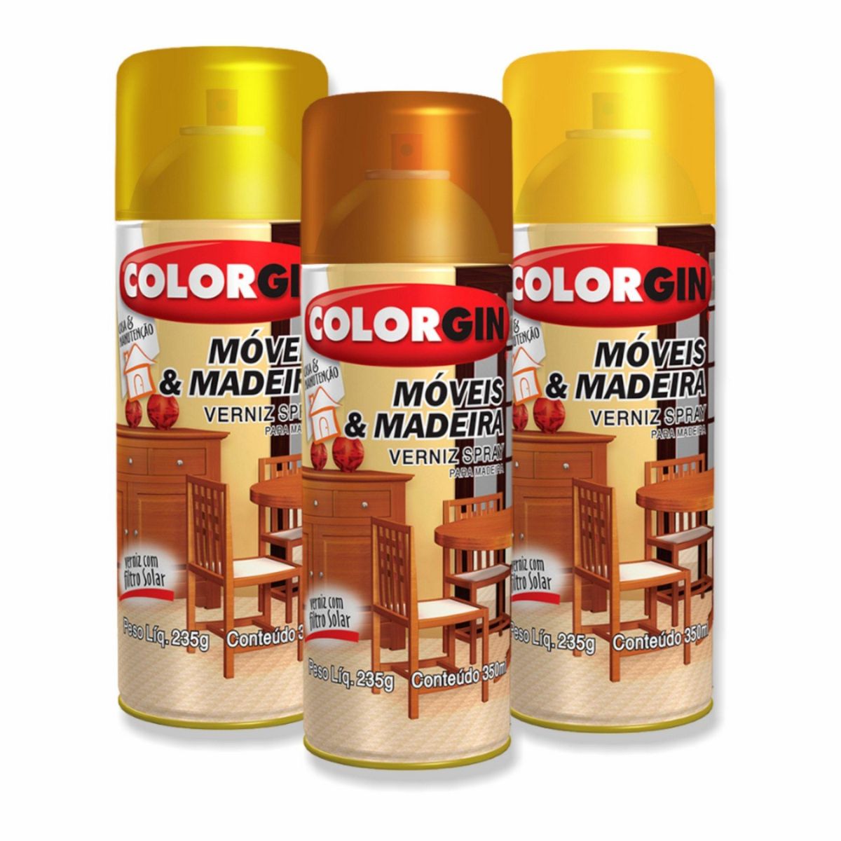 Verniz Spray Colorgin para Móveis e Madeira 350ml – Mundo do Artista