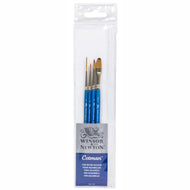 Kit com 4 Pinceis Winsor & Newton para Aquarela Cotman Cabo Curto Cerda Sintético Azul