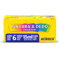 Pintura a Dedo 06 Cores 15ml Acrilex - 11315