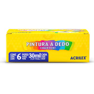 Pintura Acrilex a Dedo 6 Cores 30ml