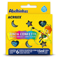 Tinta Confetti Acrilex com 6 Cores 15ml - 02415
