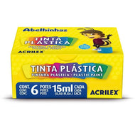 Tinta Plastica Acrilex com 6 Cores 15ml - 03215
