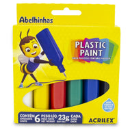 Tinta Plástica Acrilex com 6 Cores 23g Cada - 03206