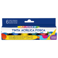 Tinta Acrilica Acrilex Fosca com 6 Cores 15ml  - 03506