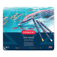Estojo Lápis de Cor Aquarelável Inktense com 24 Cores - Derwent