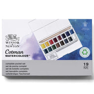 Estojo Tinta Aquarela Pastilha Cotman Winsor & Newton Deluxe com 20 Peças