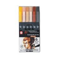 Marcador Pincel Artístico 6 Cores Koi Coloring Brush Portrait - Xbr-6c - Sakura