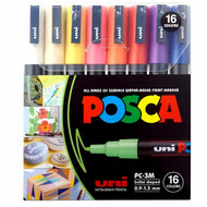 Estojo Caneta Posca Pc-3m Ponta Fina 1.3Mm com 16 Cores