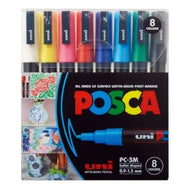 Estojo Caneta Posca Pc-3m Ponta Fina 1.3Mm com 8 Cores
