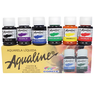 Kit Tinta Aquarela Liquida Aqualine Corfix 37ml com 6 Cores