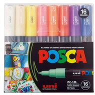 Estojo Caneta Posca Pc-1m Ponta Extra Fina 0.7Mm com 16 Cores
