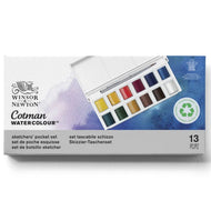 Estojo Tinta Aquarela Pastilha Cotman Winsor & Newton Sketchers Pocket Box com 14 Peças