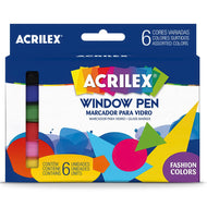 Kit Caneta Window Pen 06106 C/ 6 Un. Acrilex