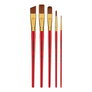 Kit Pincel Artístico Condor 5503 Redondo e Chato Filamento Sintético 5 Unidades?