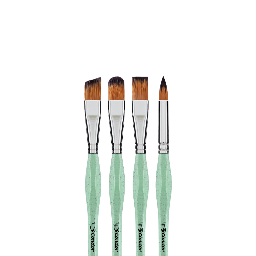 Kit Pincel Artístico Condor 4003 Ergonômico Formatos Diversos 3 Unidades?
