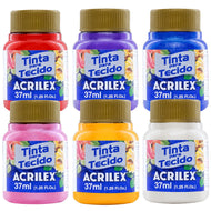 Tinta para Tecido Acrilex Metalica 37ml