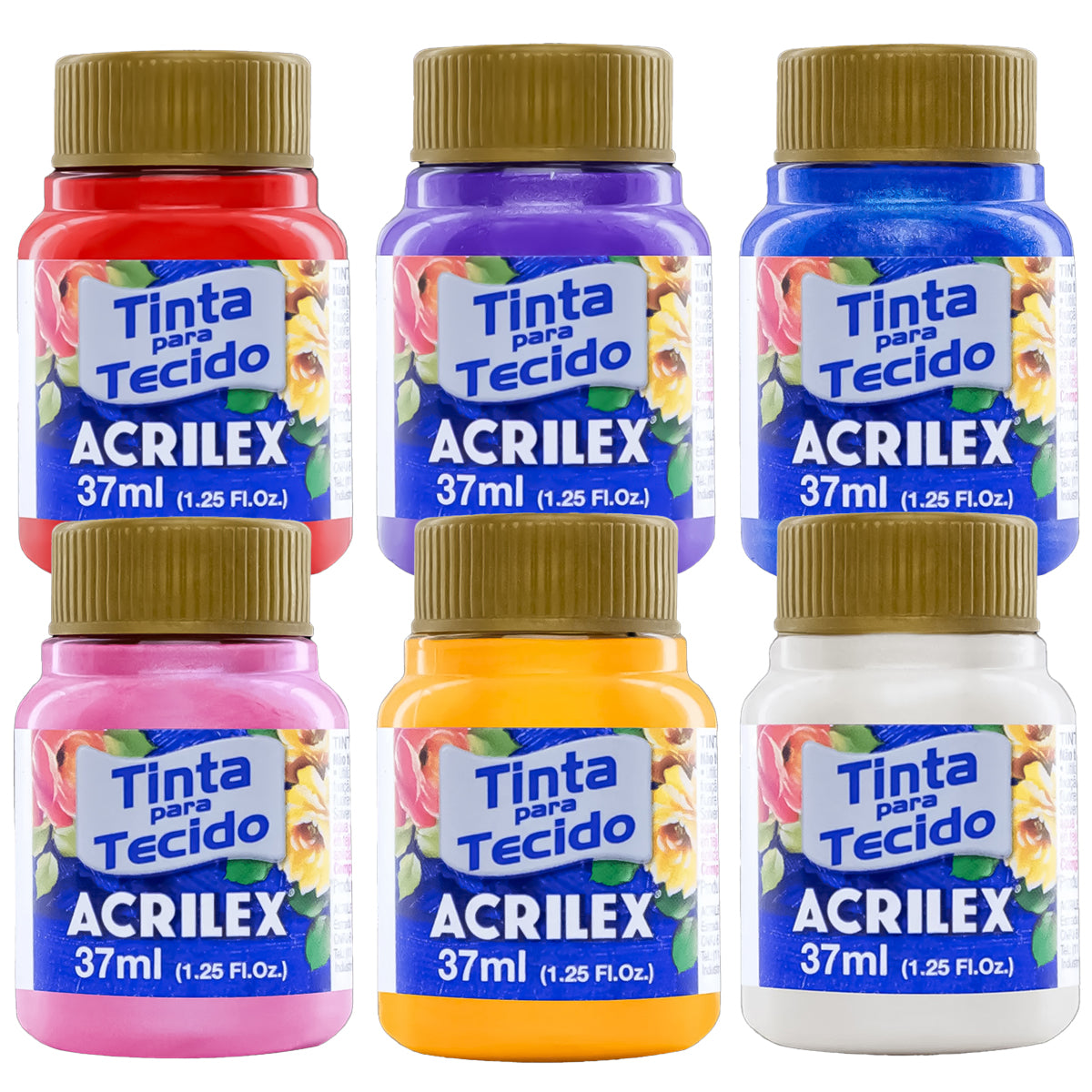 Tinta para Tecido Acrilex Metalica 37ml 